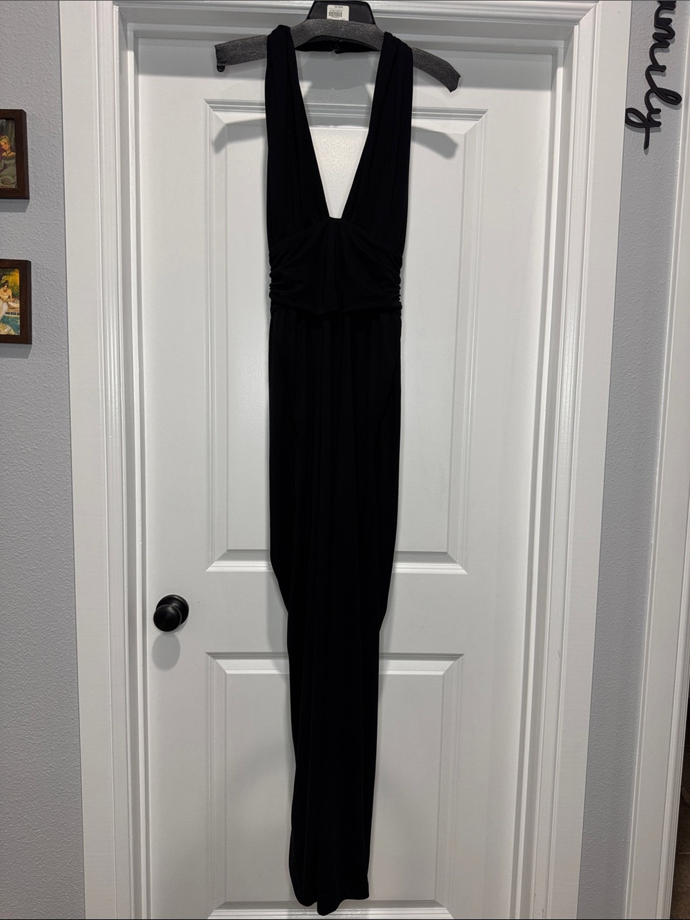 Sam Edelman Black Deep-V Halter Jumpsuit